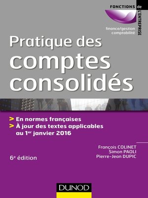 cover image of Pratique des comptes consolidés--6e éd.